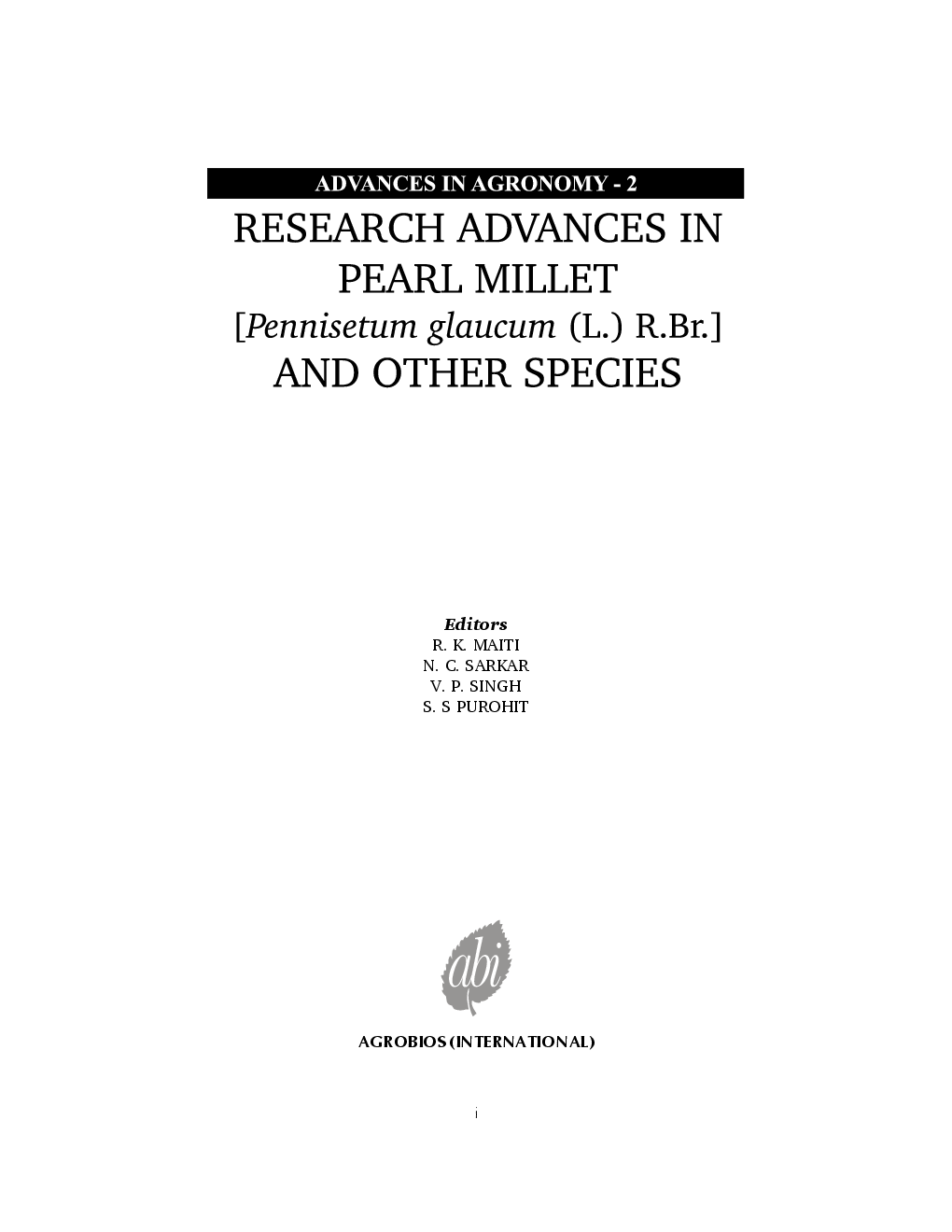 Advances in Agronomy 2: Research Advances in Pearl Millet and Other Species - Page 2