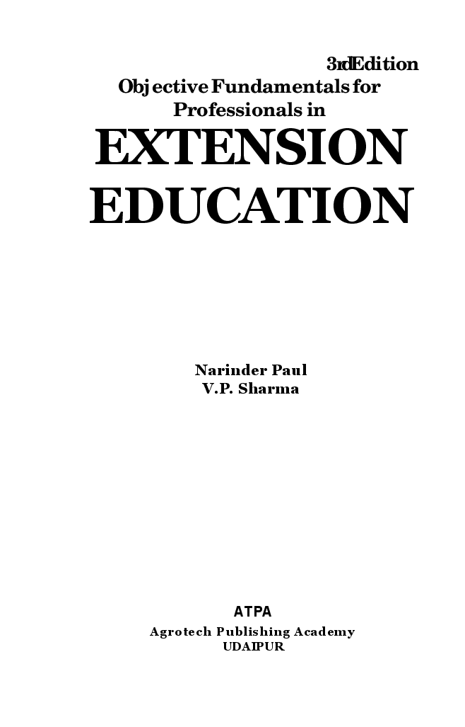 Objective Fundamentals for Professionals in Extension Education - Page 2