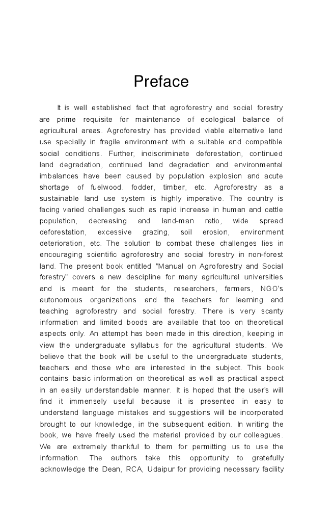 Manual of Agroforestry and Social Forestry - Page 4