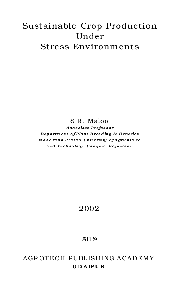 Sustainable Crop production under Stress Environments - Page 2