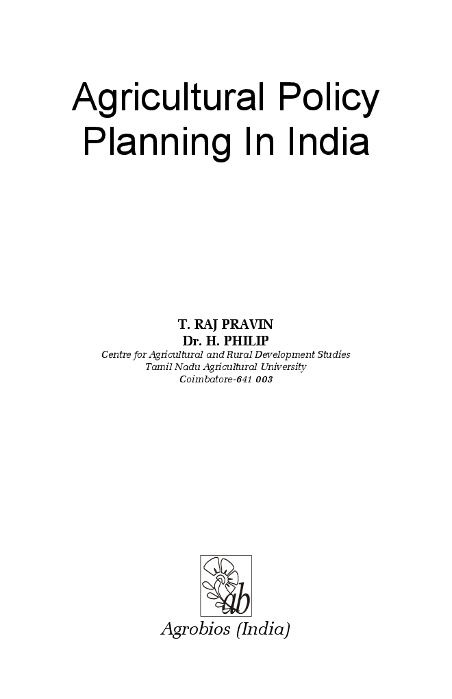 Agriculture Policy, Planning in India - Page 2