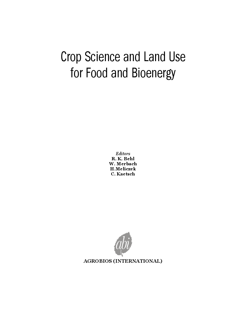 Crop Science and Land use for Food and Bioenergy - Page 2