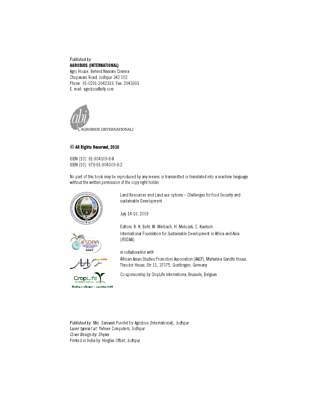 Crop Science and Land use for Food and Bioenergy - Page 3