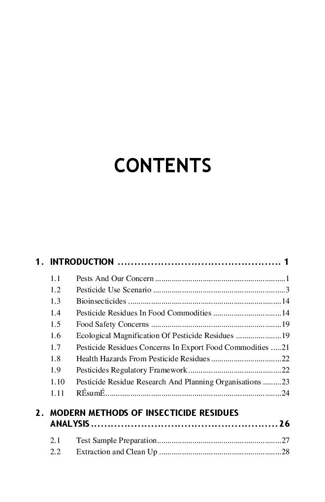 Pesticide Residues in Food Commodities: Advances in Analysis, Evaluation, and Management, with Parti - Page 5
