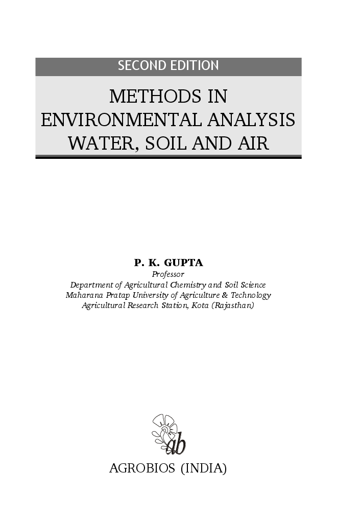 Methods in Environmental Analysis : Water Soil and Air - Page 2