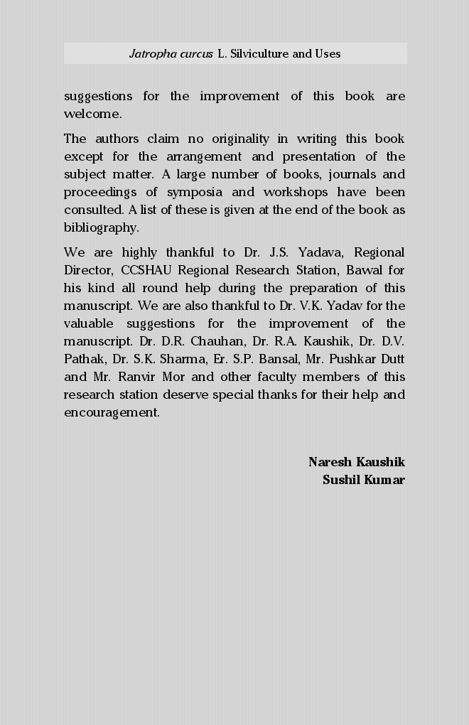 Jatropha Curcas L. Silviculture and Uses (2nd Ed.) - Page 5