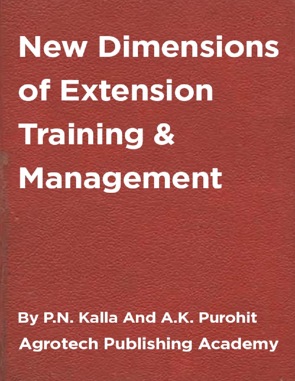 New Dimensions of Extension Training and Management - Page 1