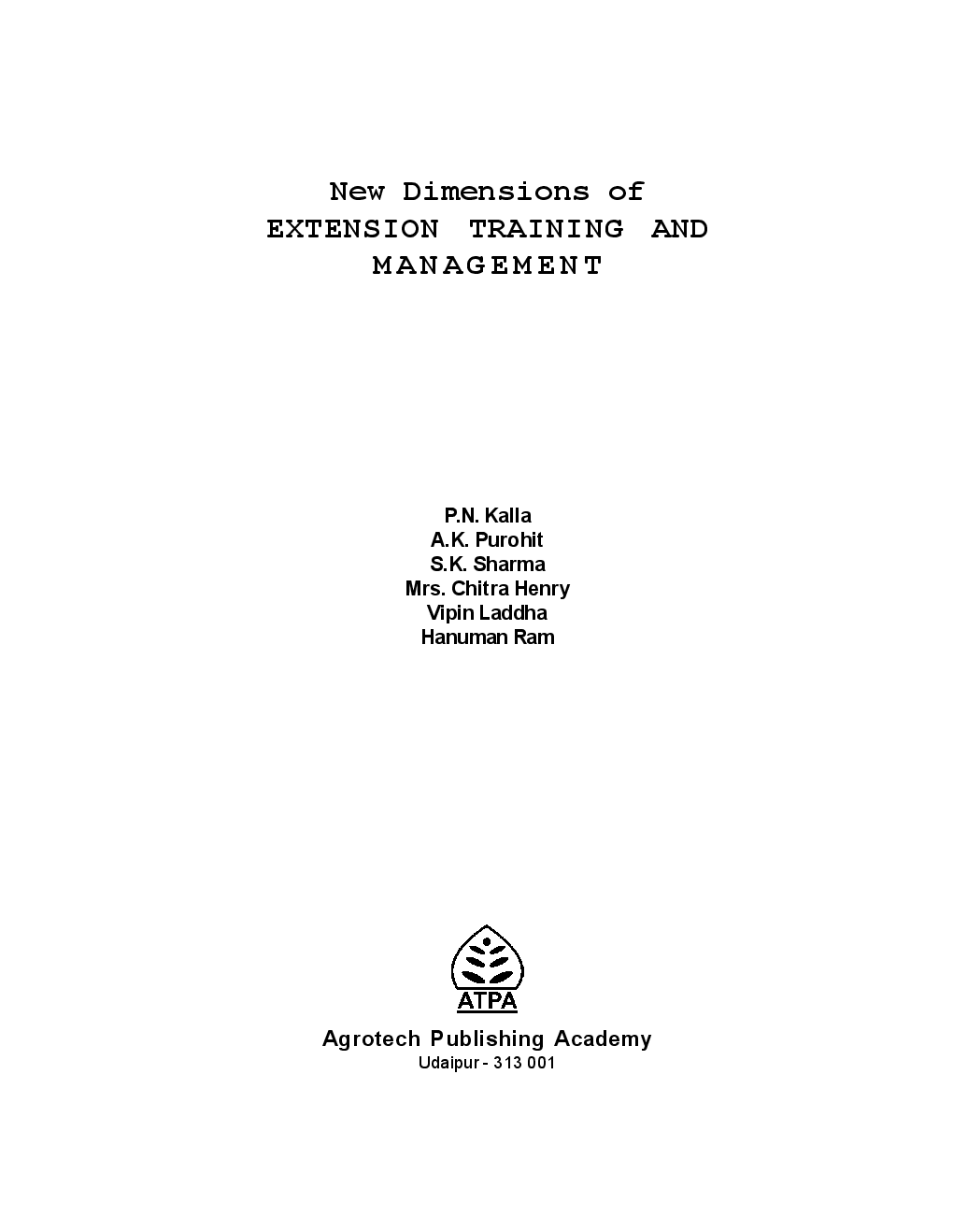 New Dimensions of Extension Training and Management - Page 2