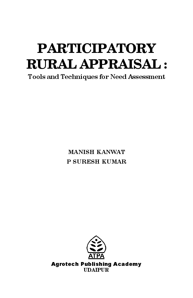 Participatory Rural Appraisal : Tools and Techniques for Need Assessment - Page 2