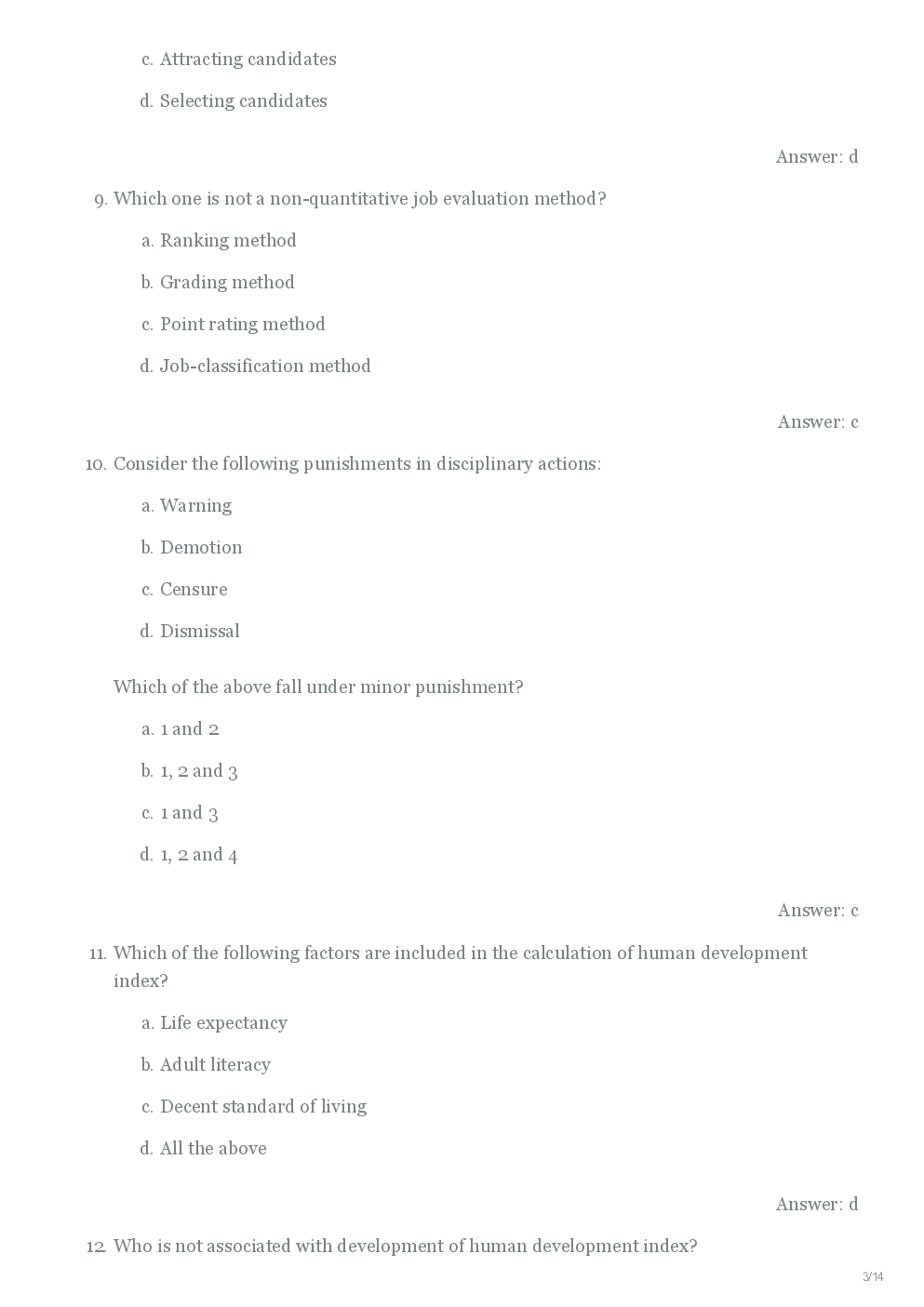 CBSE UGC NET Previous Year 2012-14 Solved Question Paper Labor Welfare/HRM Paper-II (June-Dec) - Page 4