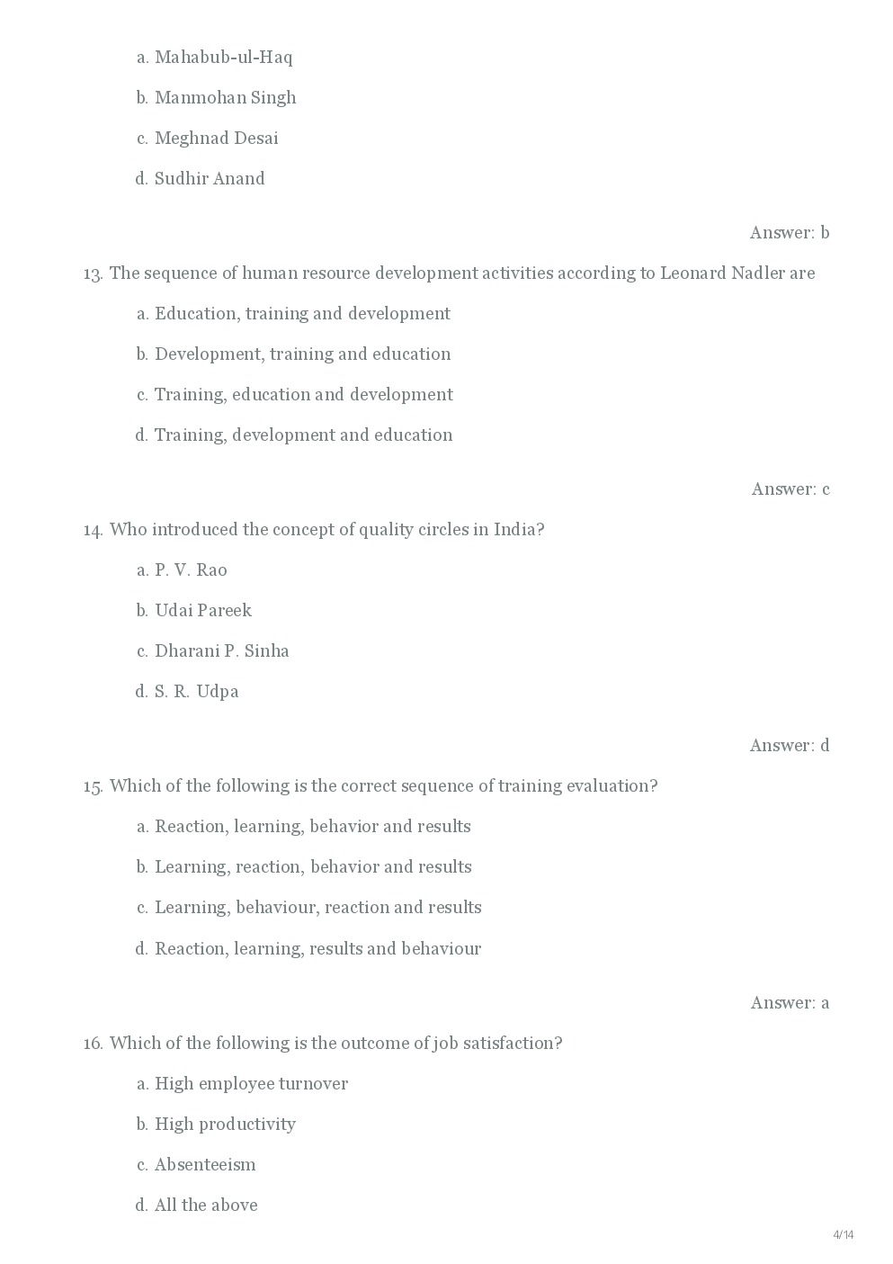 CBSE UGC NET Previous Year 2012-14 Solved Question Paper Labor Welfare/HRM Paper-II (June-Dec) - Page 5
