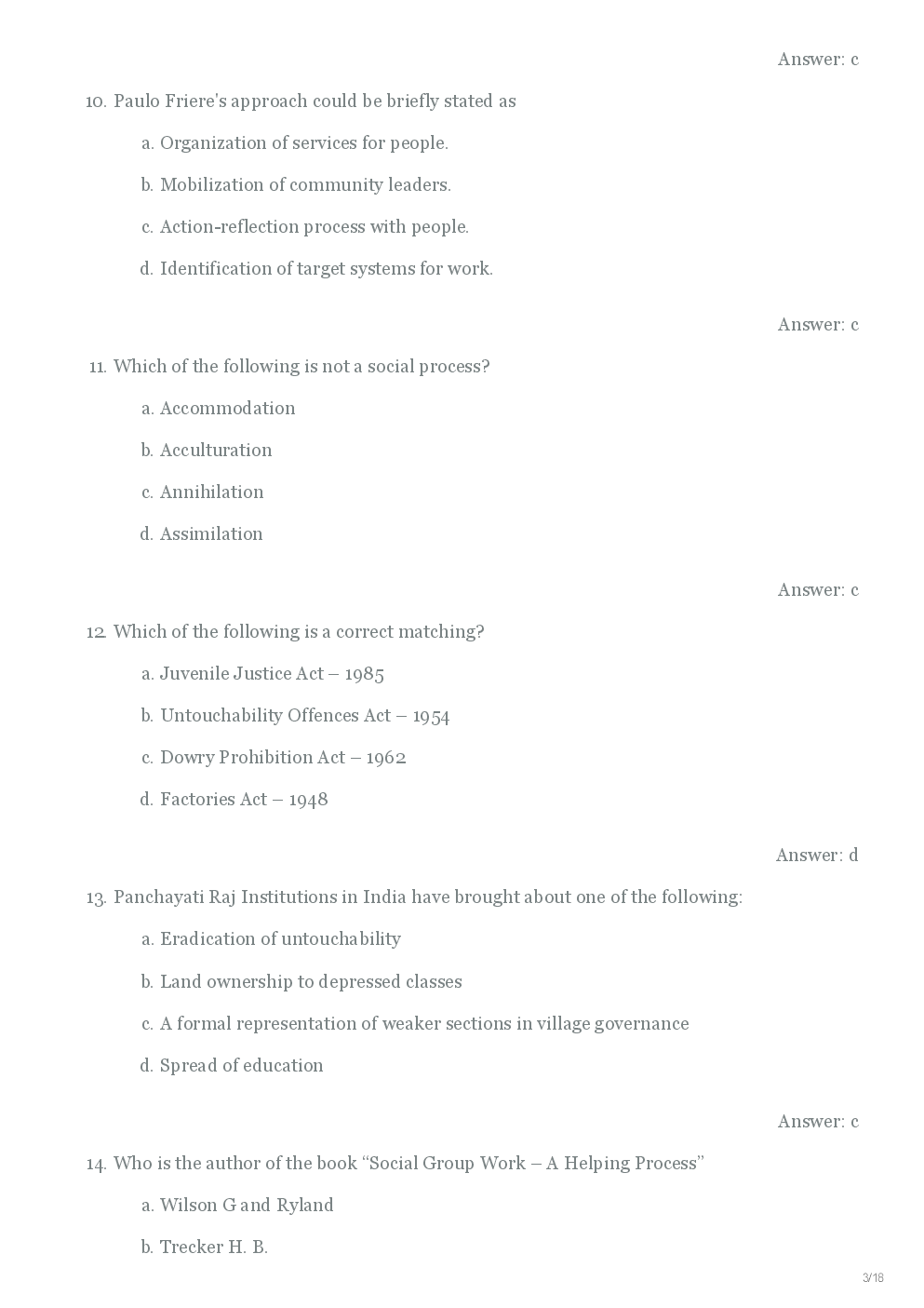 CBSE UGC NET Previous Year 2012-14 Solved Question Paper Social Work Paper-II (June-Dec) - Page 4