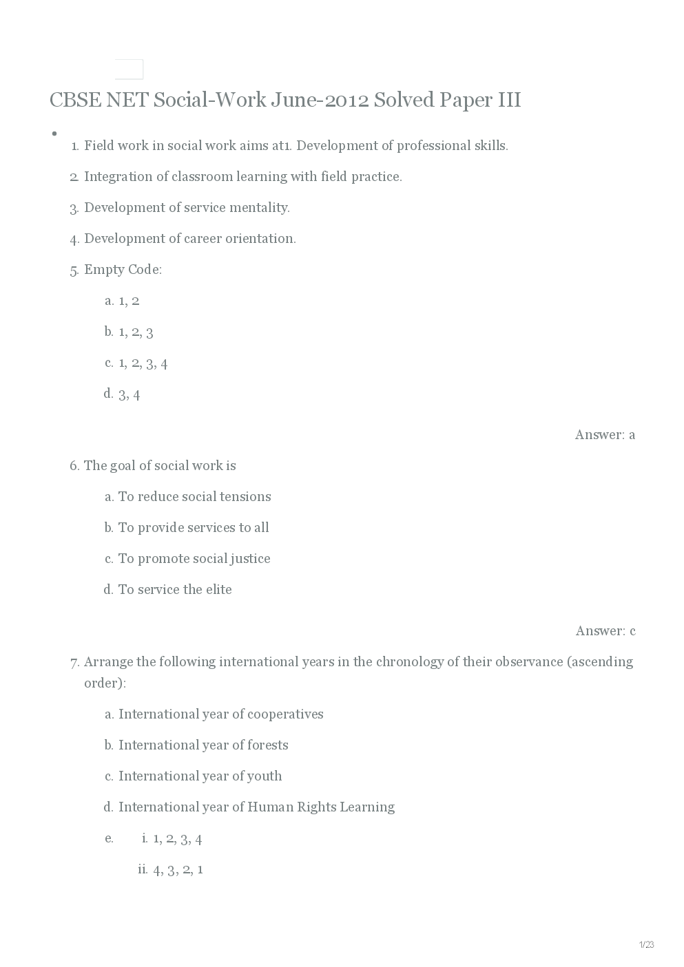 CBSE UGC NET Previous Year 2012-14 Solved Question Paper Social Work Paper-III (June-Dec) - Page 2