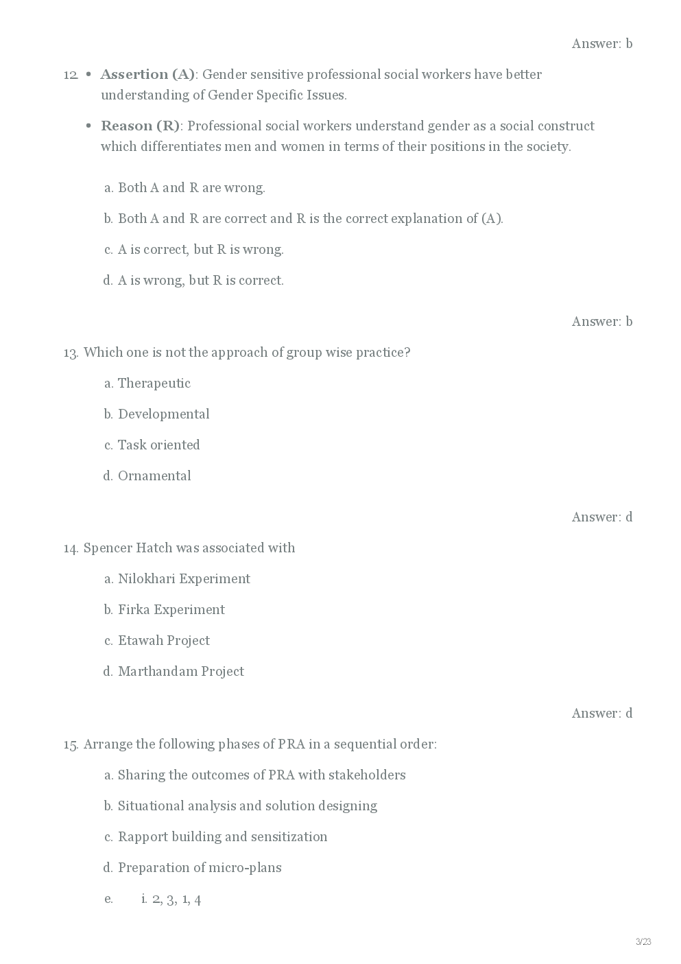 CBSE UGC NET Previous Year 2012-14 Solved Question Paper Social Work Paper-III (June-Dec) - Page 4