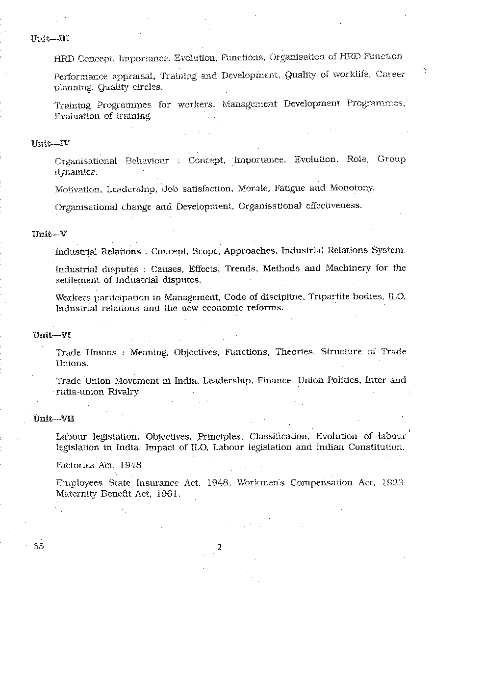 CBSE UGC NET Labor Welfare/HRM Syllabus 2016 - Page 3