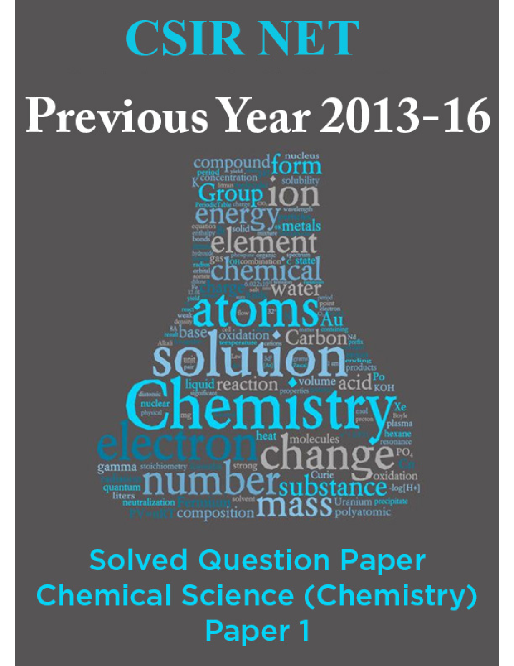 CSIR NET Previous Year 2013-16 Solved Question Paper Chemical Science (Chemistry) Paper 1 - Page 1