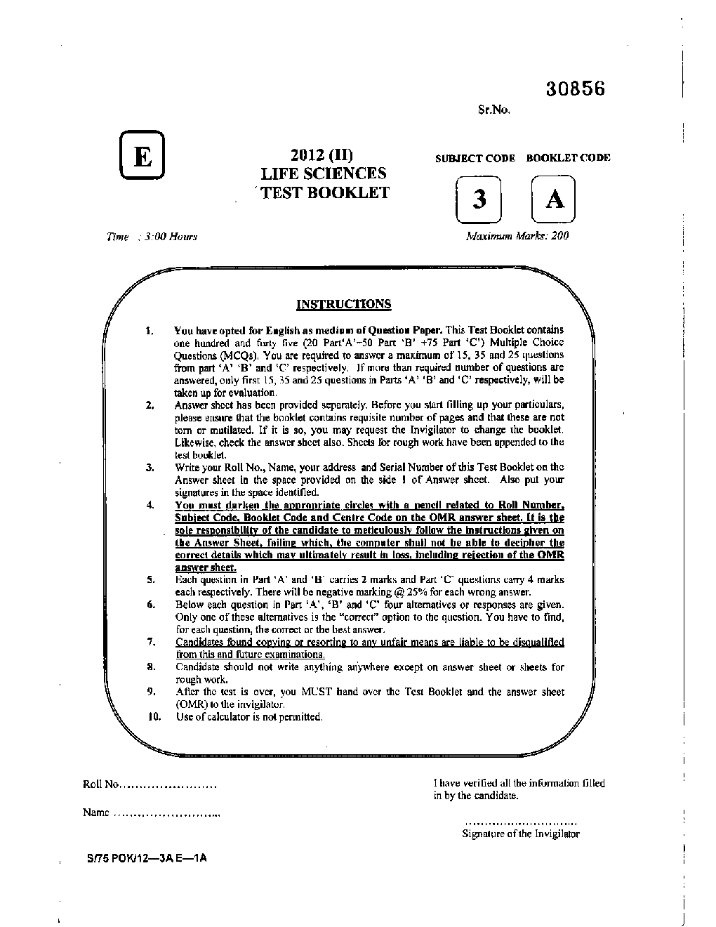 CSIR NET Previous Year 2012 And 2015 Solved Question Paper Life Science (Biology) Paper 2 - Page 2