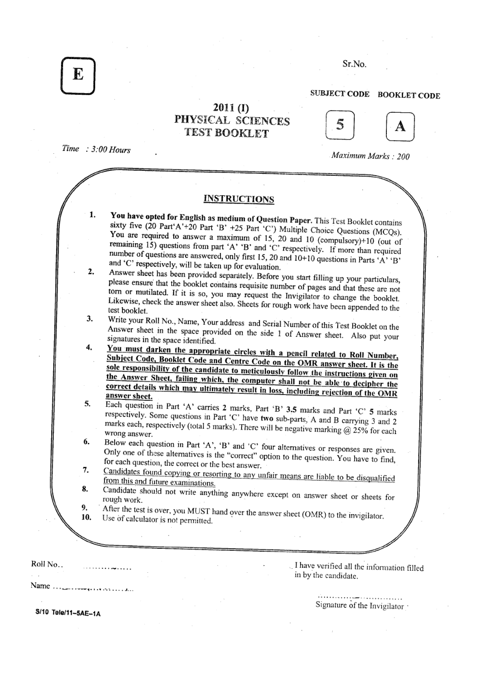 CSIR NET Previous Year 2011-16 Solved Question Paper Physical Science (Physics) Paper 1 - Page 2