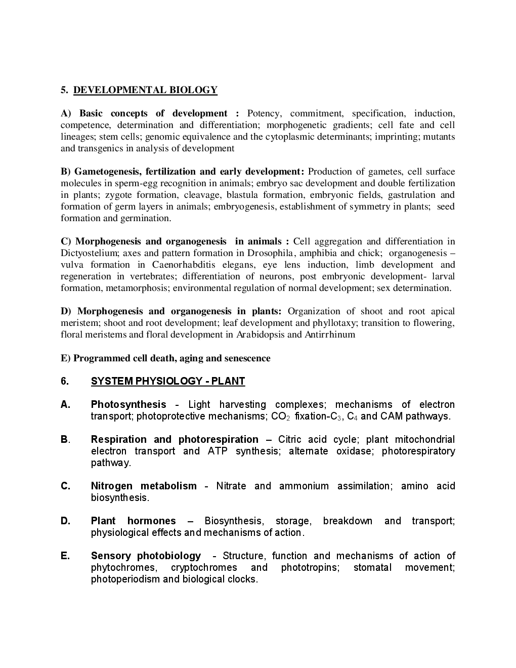 CSIR NET Life Science (Biology) Syllabus 2016 - Page 5