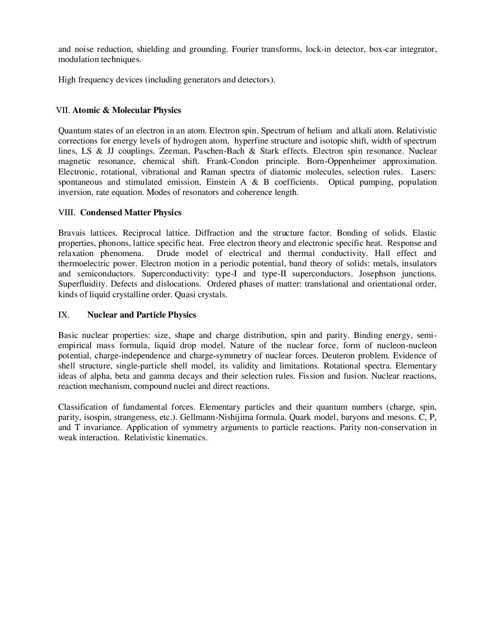 CSIR NET Physical Science (Physics) Syllabus 2016 - Page 4