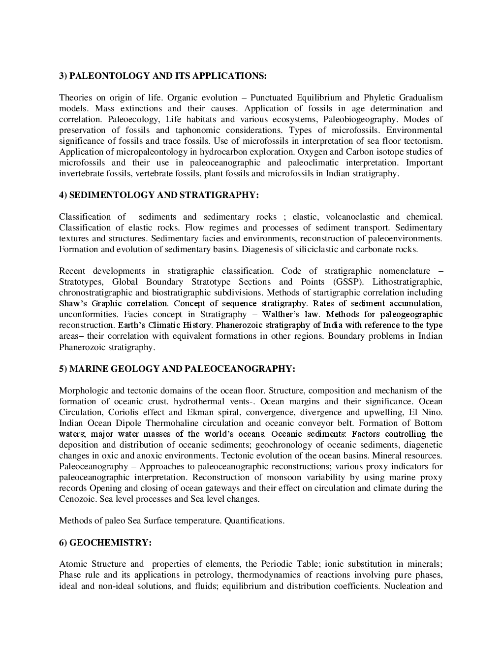 CSIR NET Earth Sciences Syllabus 2016 - Page 4
