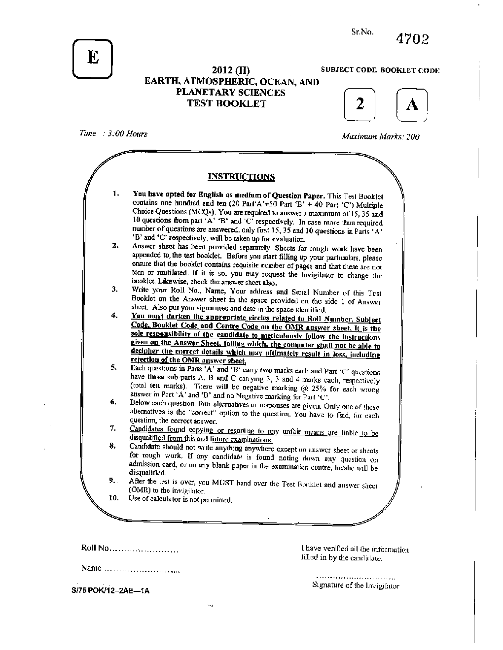 CSIR NET Previous Year 2012 And 2015 Solved Question Paper Earth Sciences Paper 2 - Page 2
