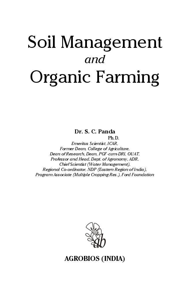 Download Soil Management and Organic Farming PDF Online 2022 by S C Panda