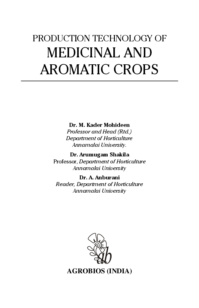 Production Technology of Medicinal and Aromatic Crops - Page 4