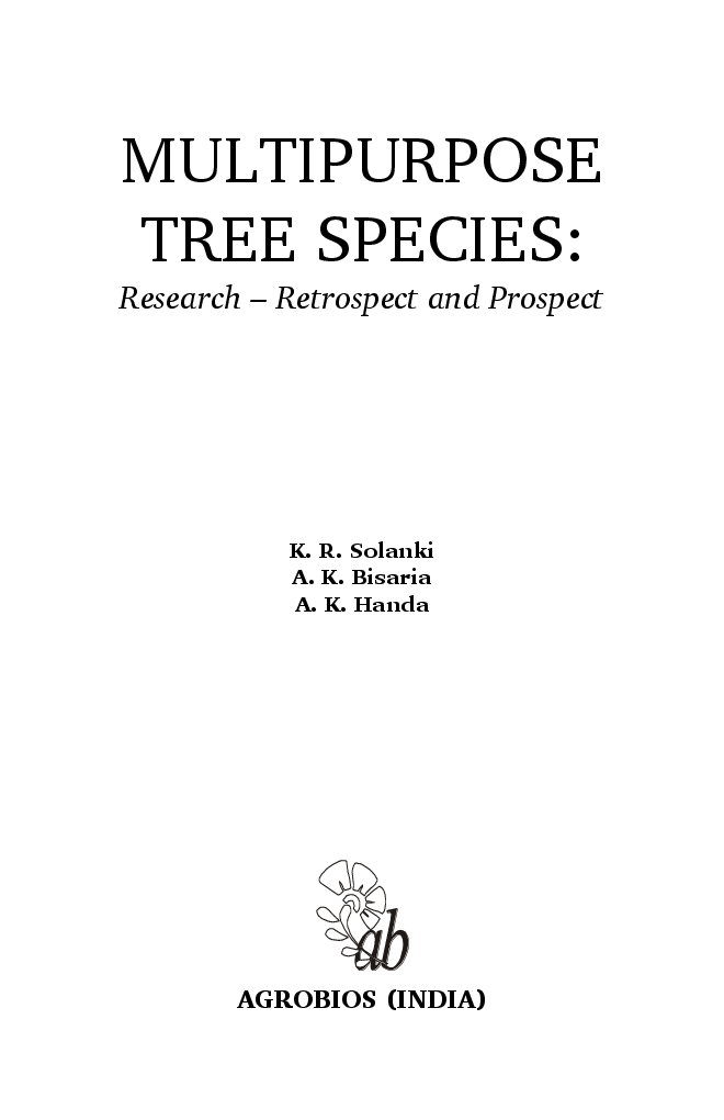 Multipurpose Tree Species: Research, Retrospect and Prospect - Page 4