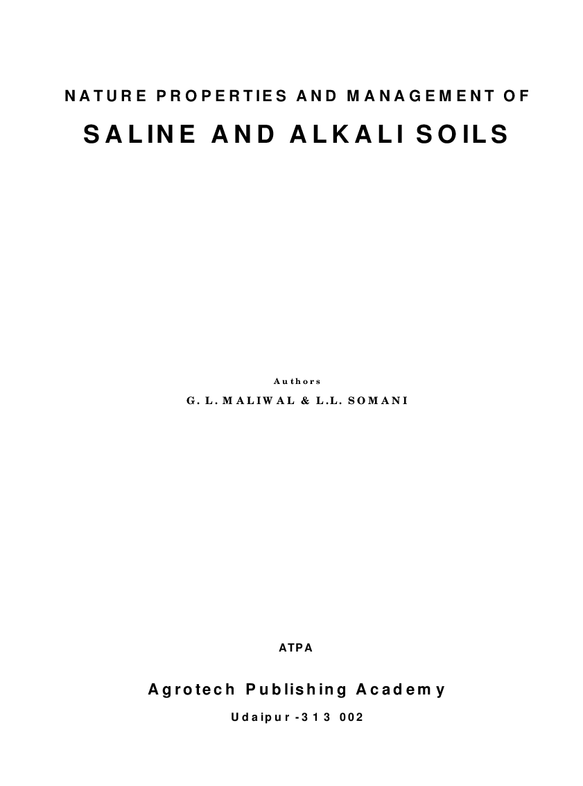 Nature, Properties and Management of Saline and Alkali Soils - Page 2