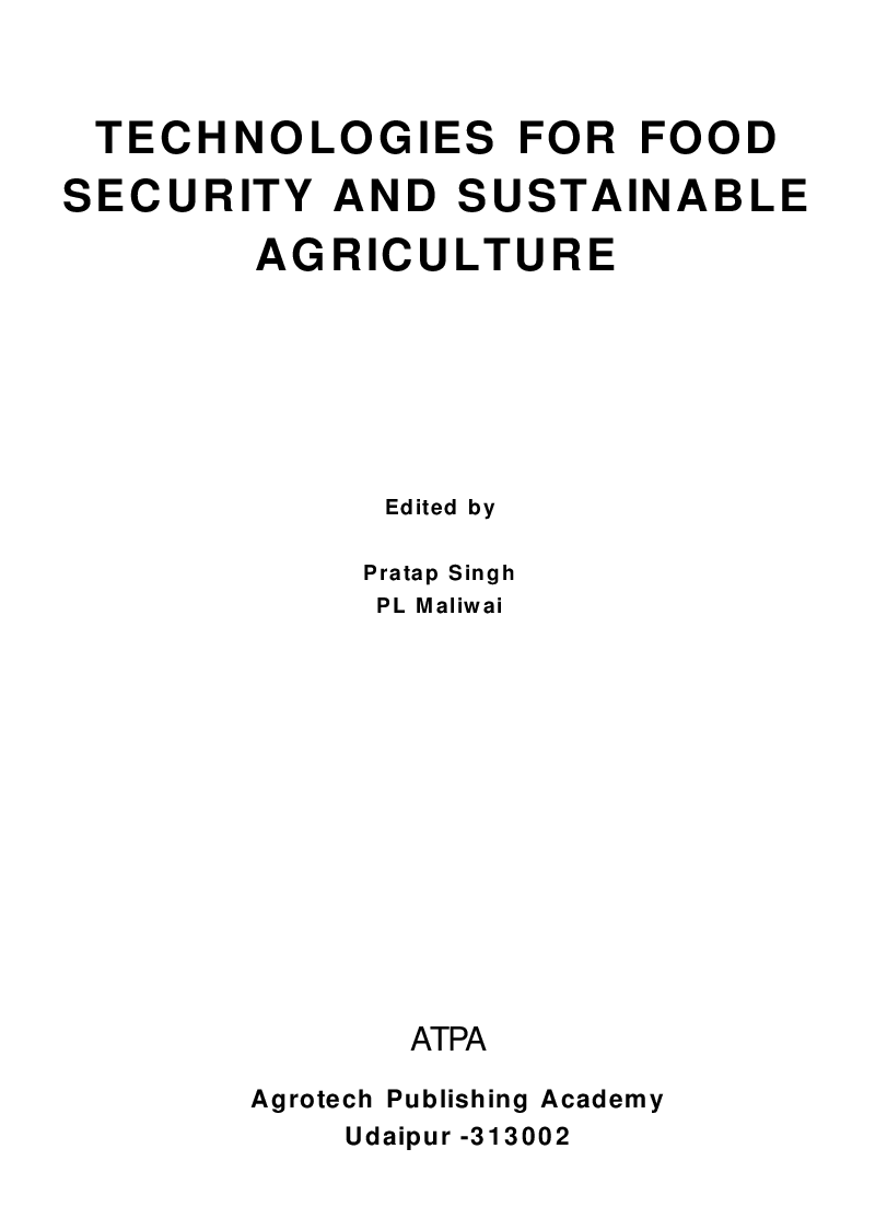 Technologies for Food Security and Sustainable Agriculture - Page 2