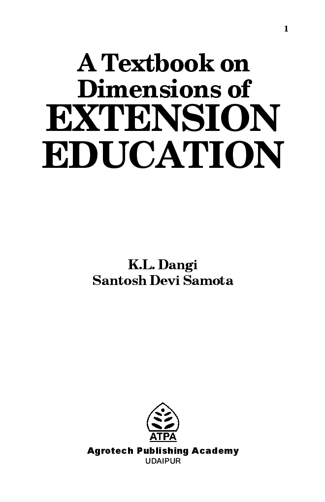 A Textbook On Dimensions Of Extension Education - Page 2