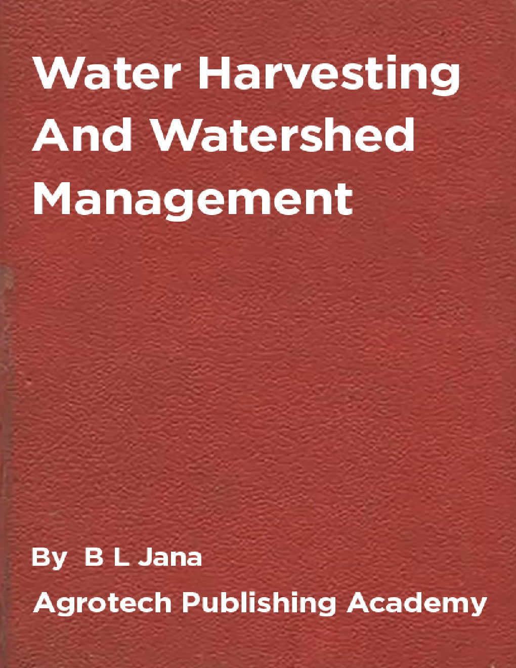 Water Harvesting And Watershed Management - Page 1