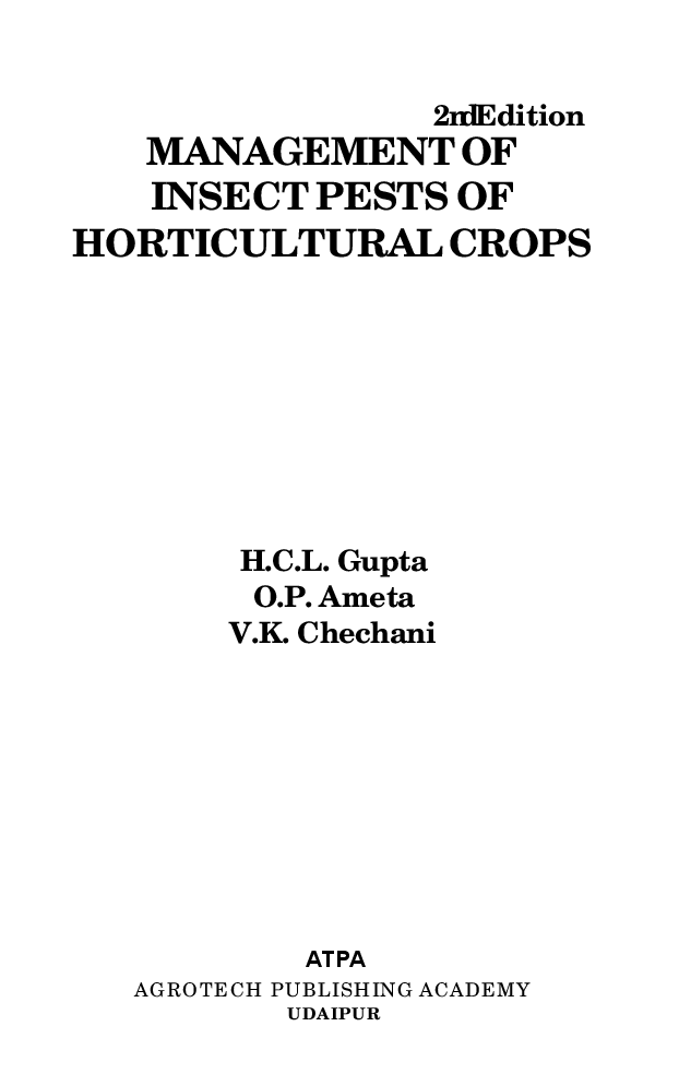Management of Insect Pests of Horticultural Crops - Page 2