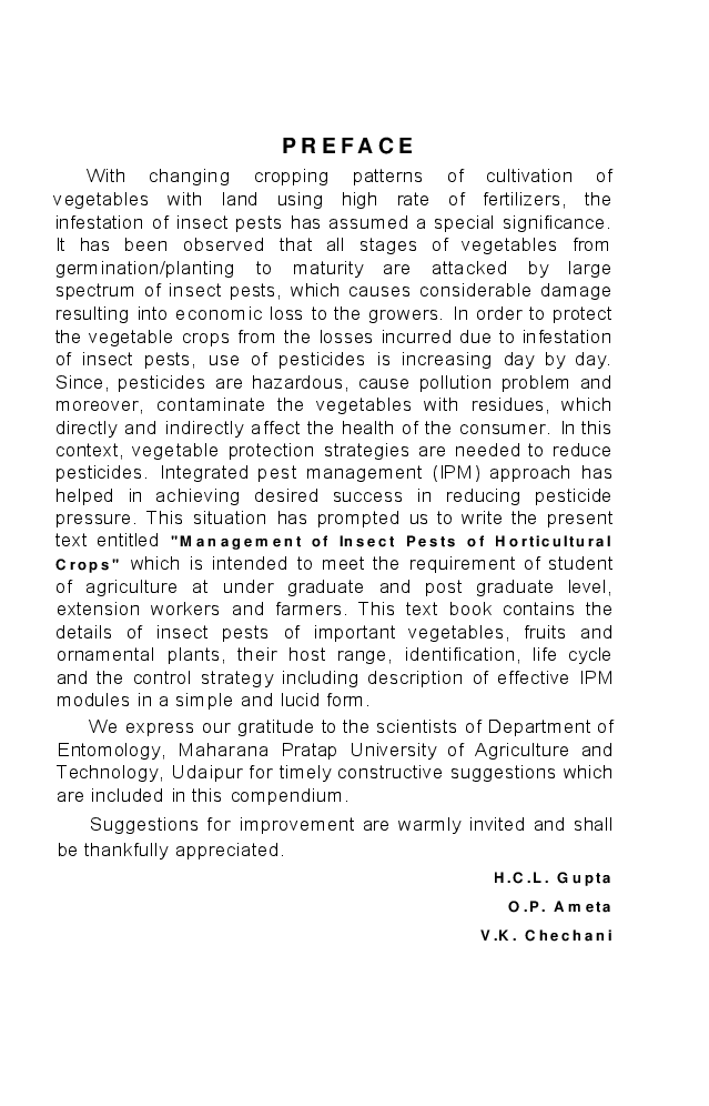 Management of Insect Pests of Horticultural Crops - Page 4
