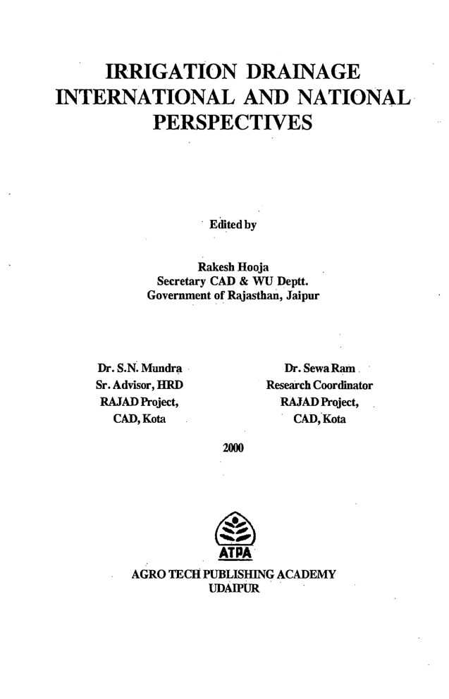 Irrigation Drainage: An International and National Perspective - Page 2