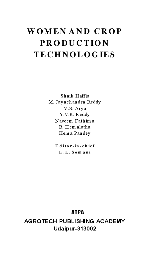 Women and Crop Production Technologies - Page 2