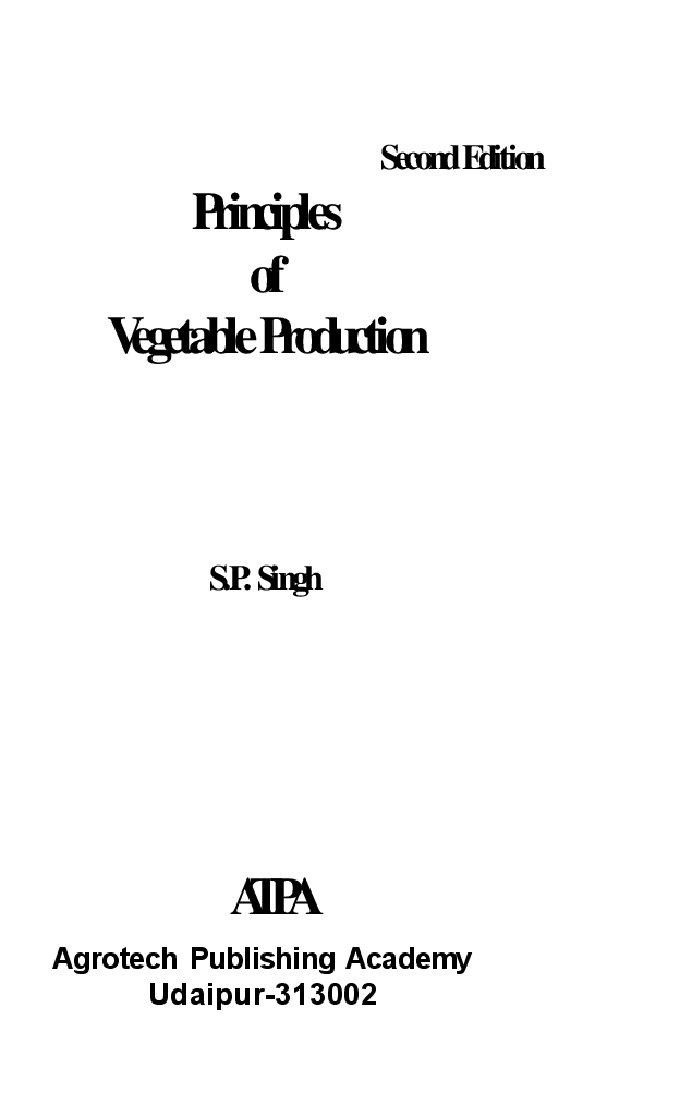 Principles of Vegetables Production - Page 2