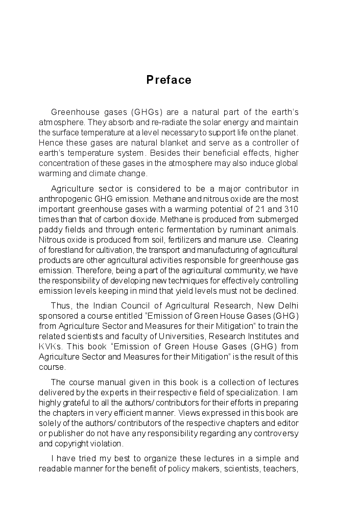 Emission of Greenhouse Gases from Agriculture Sector And Measures for Their Mitigation - Page 4