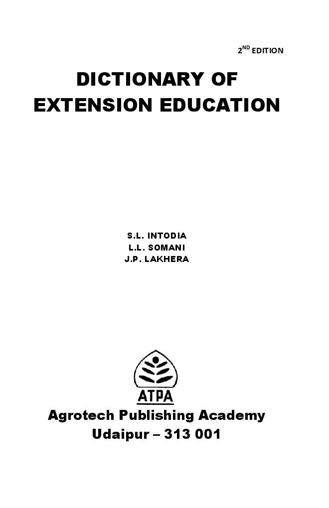 Dictionary of Extension Education - Page 2