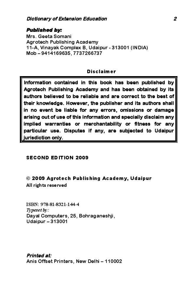 Dictionary of Extension Education - Page 3