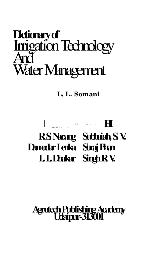 Dictionary of Irrigation Technology & Water Management - Page 2