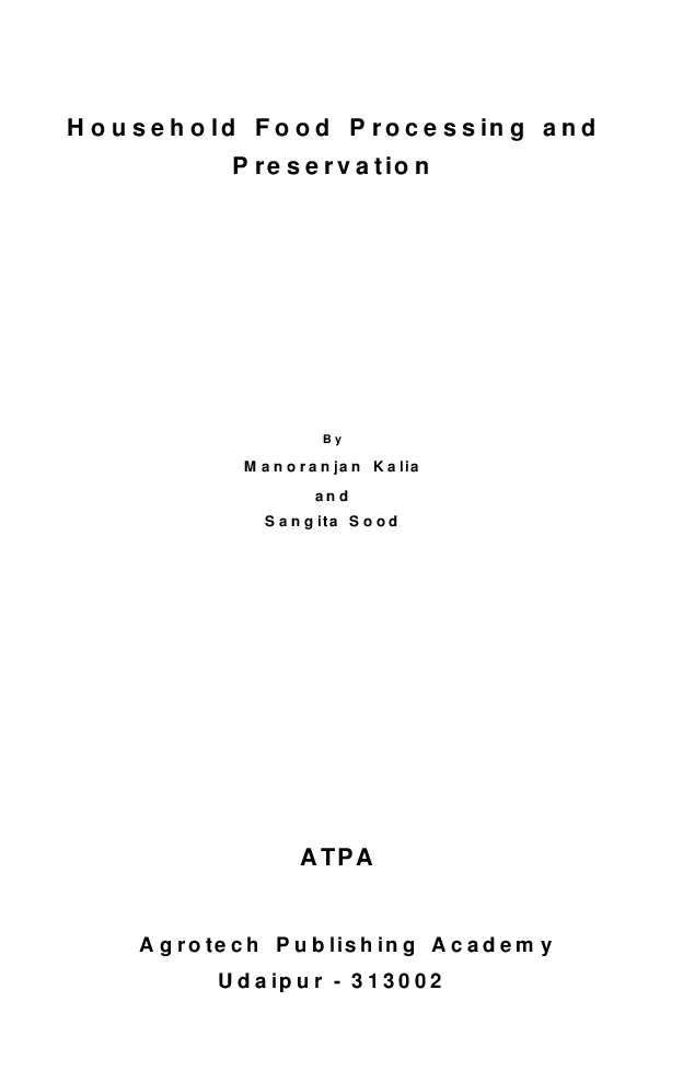 Household Food Processing and Preservation - Page 2