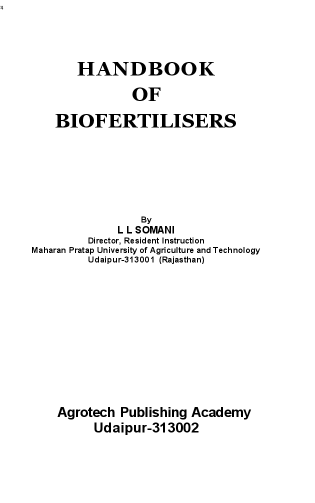 Handbook of Biofertilizers - Page 2