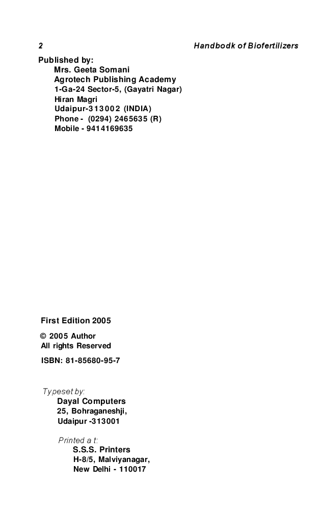 Handbook of Biofertilizers - Page 3