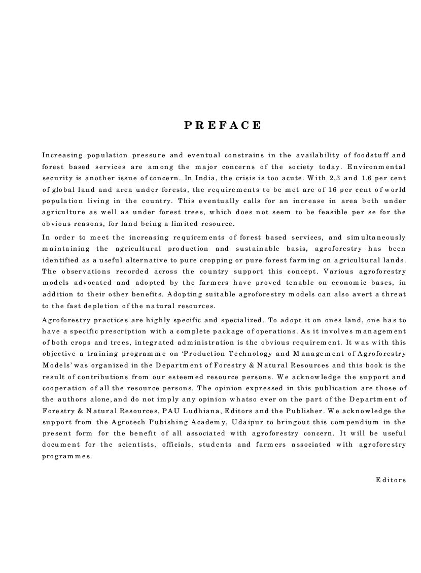 Production Technology and Management of Agroforestry Models - Page 5