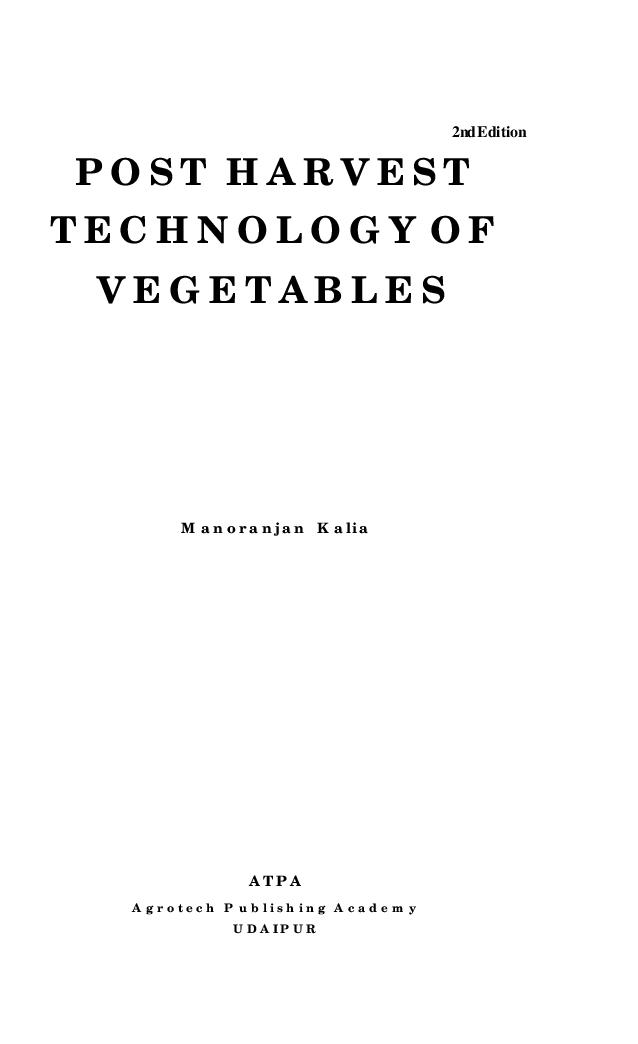 Post Harvest Technology of Vegetables - Page 2