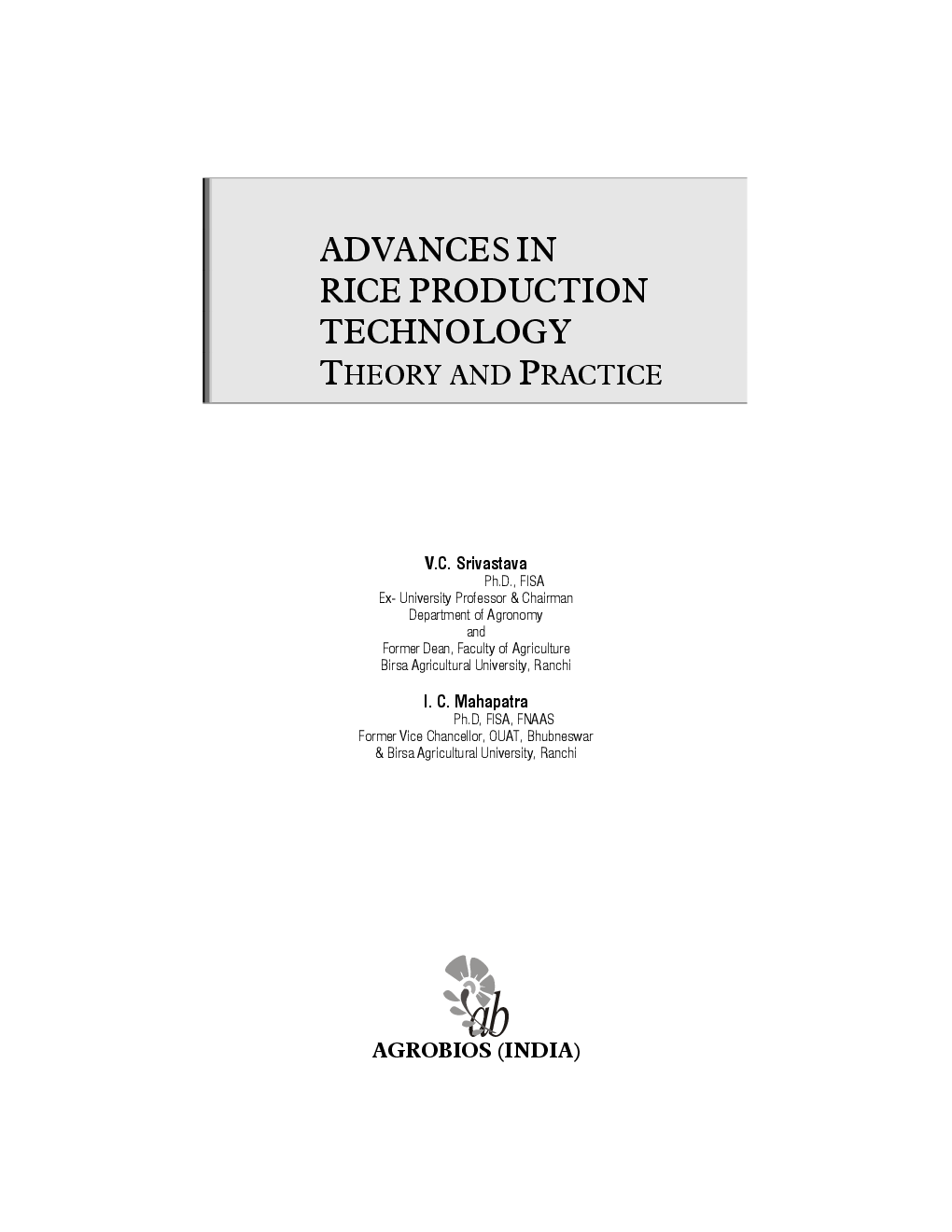 Advances in Rice Production Technology : Theory and Practice - Page 4