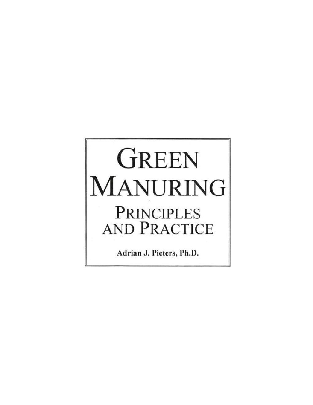 Green Manuring: Principle and Practice - Page 2