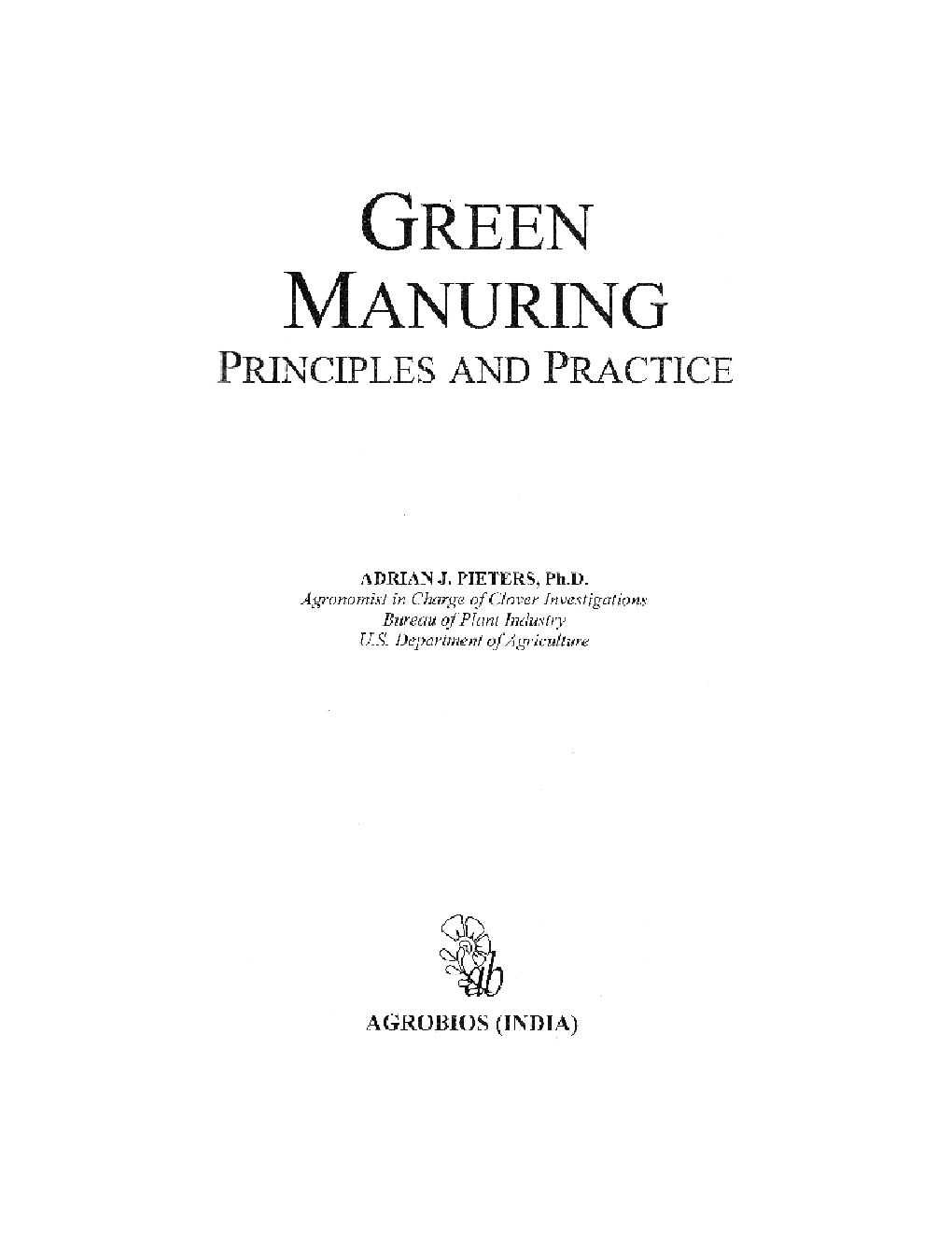 Green Manuring: Principle and Practice - Page 4